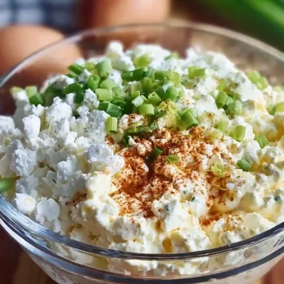 Cottage cheese egg salad in a bowl, high-protein and healthy recipe