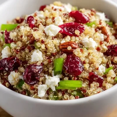 Cranberry Quinoa Feta Salad with fresh ingredients