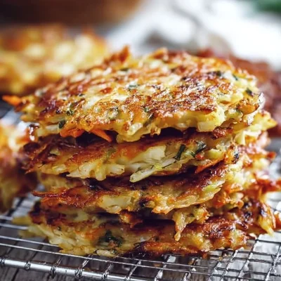 Delicious crispy cabbage fritters served on a plate