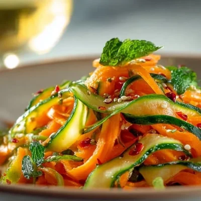 Fresh Cucumber Carrot Salad in a bowl, vibrant and healthy dish