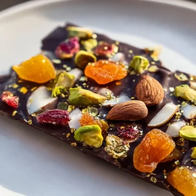 Dubai Chocolate Bark Treat made with rich chocolate and assorted toppings