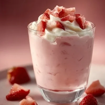 Fresh Strawberry Rhubarb Cream Delight dessert