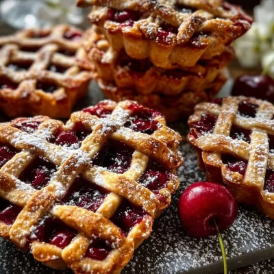 Heart shaped cherry pie fresh out of the oven, perfect for dessert lovers.