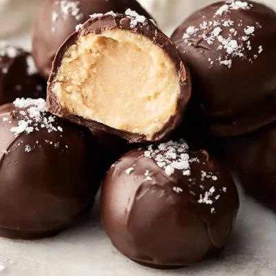 High protein frozen peanut butter Greek yogurt bites on a plate