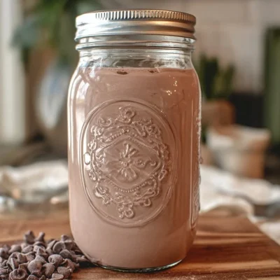 Bowl of homemade hot cocoa mix with marshmallows and cocoa powder