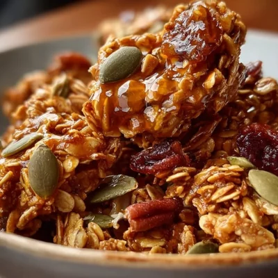 Delicious homemade sugar free granola with nuts and dried fruits