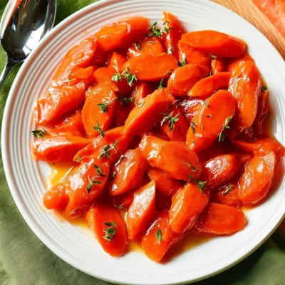 Delicious honey glazed carrots served in a bowl