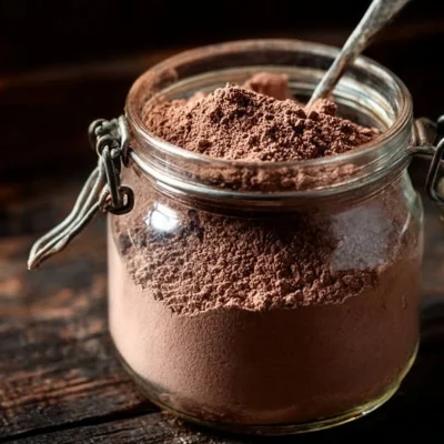 Image of a steaming cup of homemade hot cocoa mix topped with marshmallows