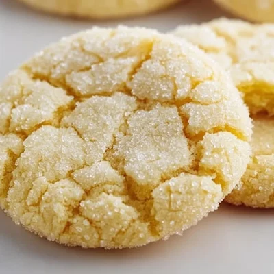 Freshly baked lemon sugar cookies on a plate with lemon slices
