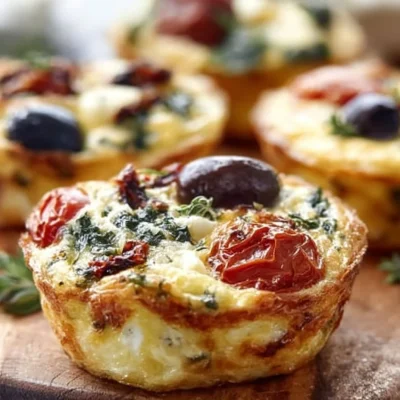 Mediterranean Egg Muffins with Kalamata Olives and Sun-Dried Tomatoes