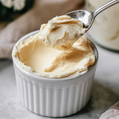 Ninja Creami Vanilla Protein Ice Cream in a bowl with a spoon