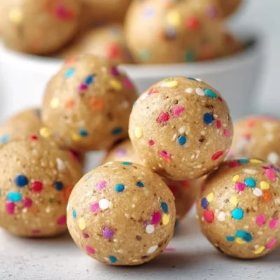 No bake cake batter protein balls for a healthy snack packed with protein