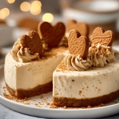 Mini Biscoff cheesecakes topped with whipped cream and Biscoff crumbs