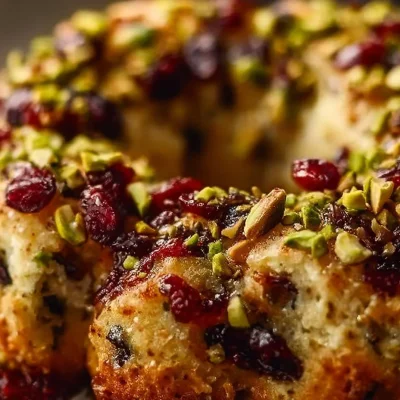 Pistachio cranberry wreath cookies decorated and ready for the holiday season.