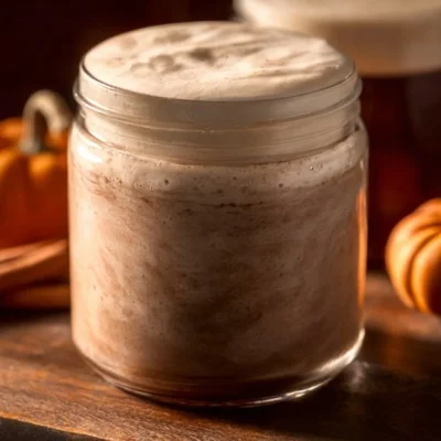 Delicious pumpkin cold foam coffee topped with whipped cream and fall spices