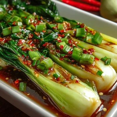 Quick Bok Choy stir-fry with ginger chili sauce served in a bowl