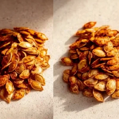 Crispy roasted pumpkin seeds in a bowl, a healthy snack option.
