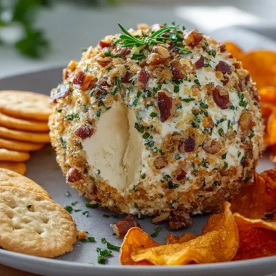 A simple cheese ball recipe with herbs and nuts, perfect for parties.