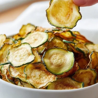 Crispy salt and vinegar zucchini chips served in a bowl