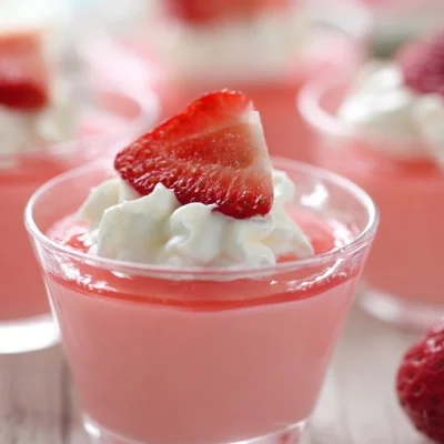 Delicious easy strawberry jello dessert with Greek yogurt