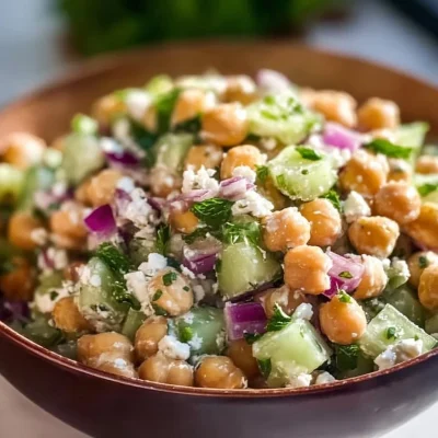 Healthy Summer Chickpea Salad with fresh ingredients