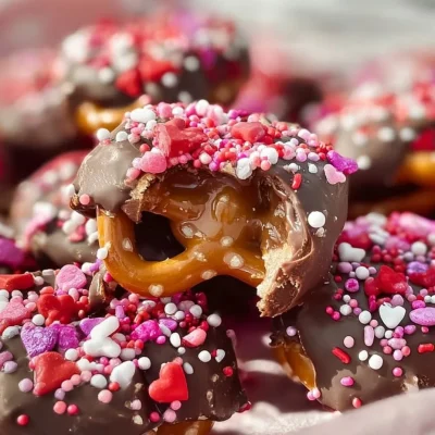 Valentine's Day caramel pretzel bites sweet and salty dessert